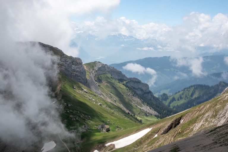 Foggy mountain landscape photography