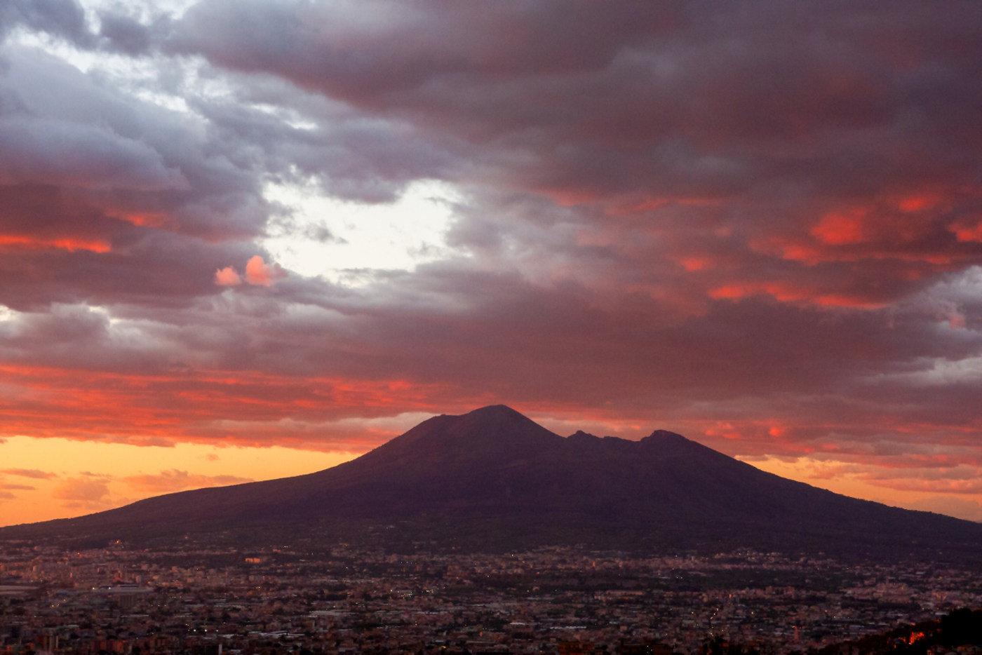 Sunset over Vesuvius landscape photography